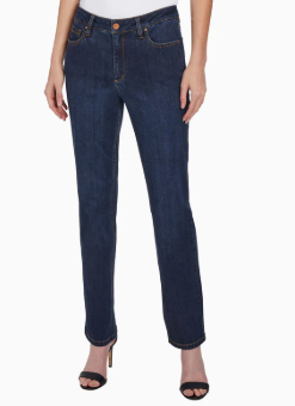 Jones New York Pants WMNS 8 Dark Wash Denim High Rise Stretch Skinny Jeans